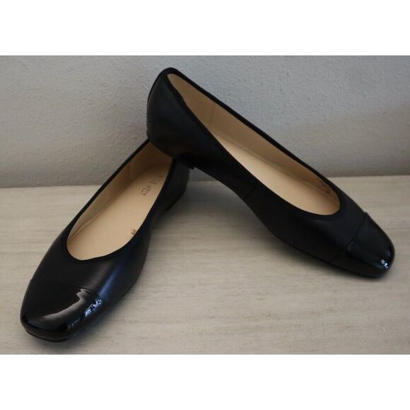 Nine West Women Sz 10M Black Teland Slip-On Cap Toe Ballet Flats - Picture 7 of 8